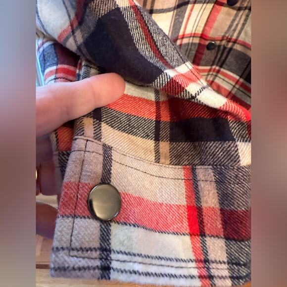 Lucky Brand XL Sherpa Lined Navy Plaid Shacket Shirt Jacket Flannel NWT - Picture 8 of 8